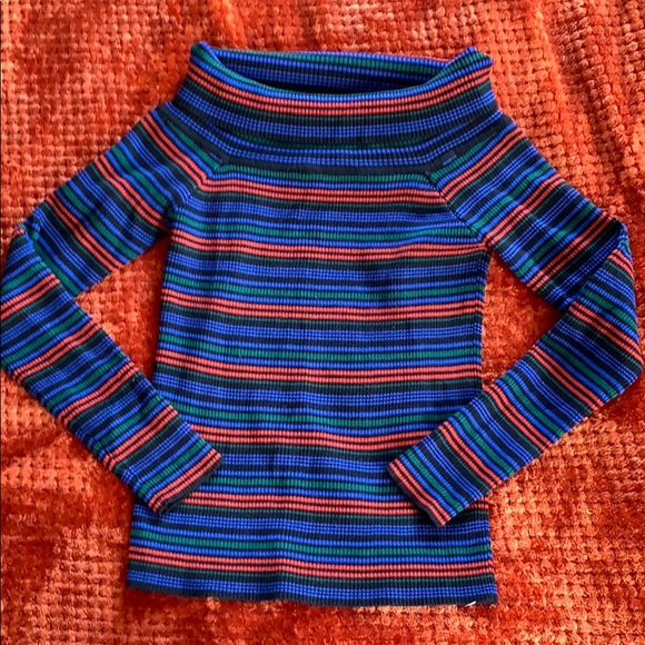 Forever 21 Striped Off the shoulder Sweater - Picture 1 of 4